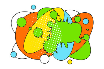 Geometric bauhaus background of circular shapes and ellipse forms