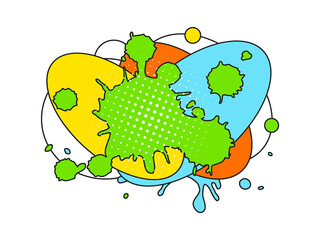 Geometric bauhaus background of circular shapes and ellipse forms