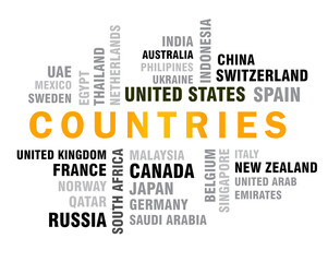 World countries word tag cloud  vector illustration