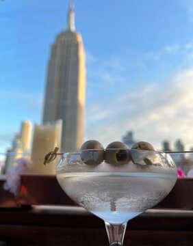 Martini At A Rooftop Bar In NYC