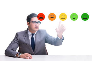 Businessman in customer feedback concept