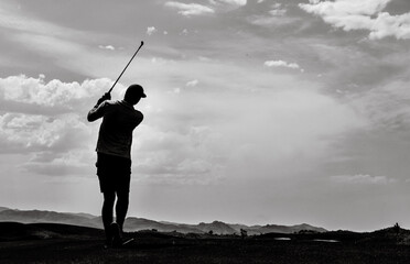 Obraz premium golfer in black and white 