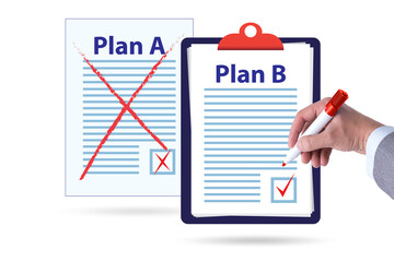 Concept of choosing between Plan A or Plan B