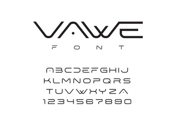 Futuristic Modern Technology Font Vector Design Style.