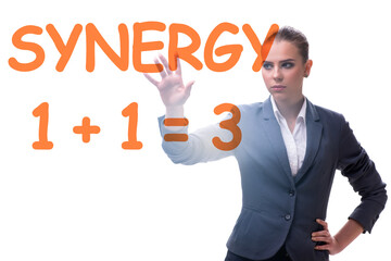 Businesswoman in synergy business concept