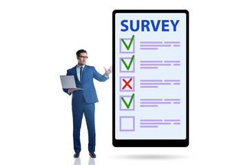 Survey questionnaire with tick boxes