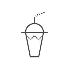 Vector linear icon with cocktail