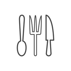 Vector linear icon with kitchen appliances