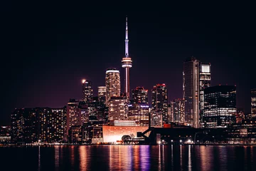 Abwaschbare Fototapete Toronto Toronto-Stadt bei Nacht