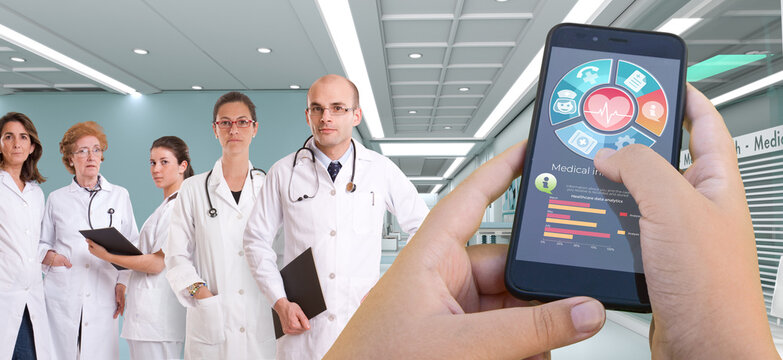 Healthcare app and medical team