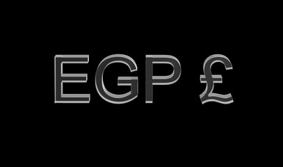 Egyptian pound or EGP currency symbol of Egypt made with Glass - 3d Illustration, 3d rendering