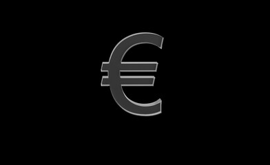Euro or EUR currency symbol of European union made with Glass - 3d Illustration, 3d rendering