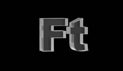 Hungarian forint or FT currency symbol of Hungary made with Glass - 3d Illustration, 3d rendering