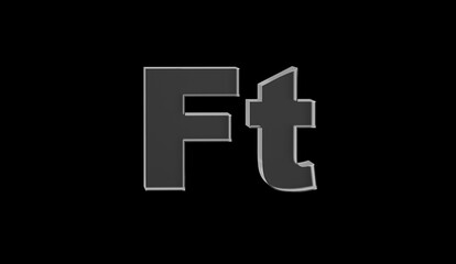 Hungarian forint or FT currency symbol of Hungary made with Glass - 3d Illustration, 3d rendering