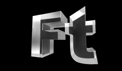 Hungarian forint or FT currency symbol of Hungary made with Glass - 3d Illustration, 3d rendering