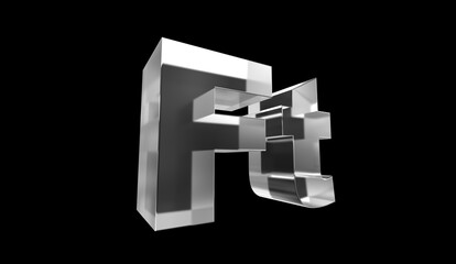 Hungarian forint or FT currency symbol of Hungary made with Glass - 3d Illustration, 3d rendering