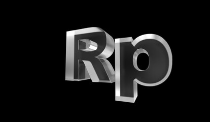 Indonesian rupiah or IDR currency symbol of indonesia made with Glass - 3d Illustration, 3d rendering © Manish