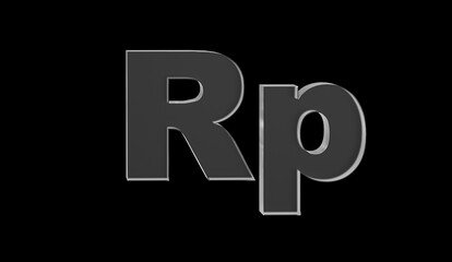 Indonesian rupiah or IDR currency symbol of indonesia made with Glass - 3d Illustration, 3d rendering