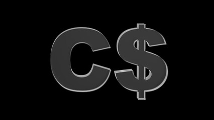 Nicaraguan cordoba or NIO currency symbol of nicaragua made with Glass - 3d Illustration, 3d rendering