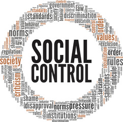 Social Control word cloud conceptual design isolated on white background.