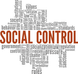 Fototapeta premium Social Control word cloud conceptual design isolated on white background.