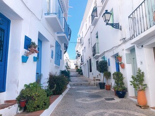 [Spain] Scenery of the old town of the beautiful white village, Frigiliana