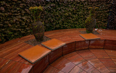 table and chairs in the park