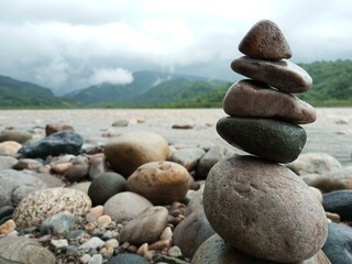 stack of stones (two country in one photo)