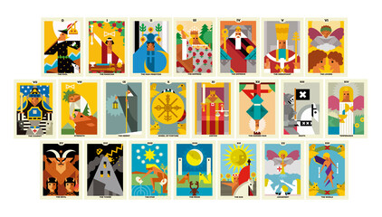 tarot cards major arcana deck collection - obrazy, fototapety, plakaty