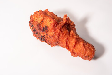 Asian street food fried chicken on white background It's popular and delicious. Easy to find food on the street