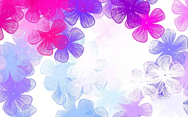 Obraz premium Light Blue, Red vector doodle layout with flowers