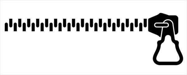 Zipper Icon, Zip Fastener Icon