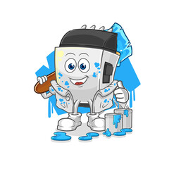 hair clipper painter illustration. character vector