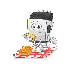 hair clipper on a picnic cartoon. cartoon mascot vector