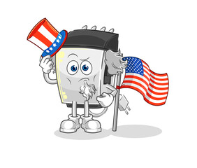 hair clipper uncle sam character. cartoon mascot vector