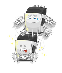 hair clipper spirit leaves the body mascot. cartoon vector