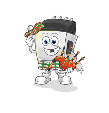 recommend clip art: hair clipper scottish with bagpipes vector. cartoon character