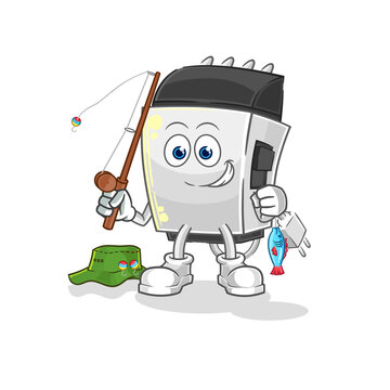 fishing hair clipper cartoon character clip art preview