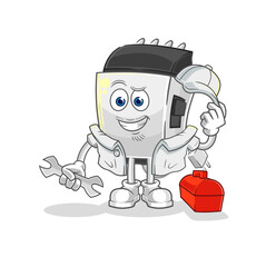 hair clipper mechanic cartoon. cartoon mascot vector