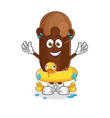 clove with duck buoy cartoon. cartoon mascot vector