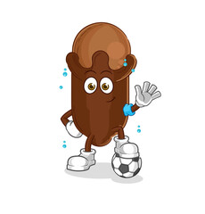 clove playing soccer illustration. character vector