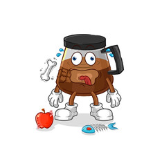 coffee machine burp mascot. cartoon vector