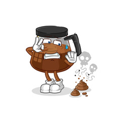 coffee machine with stinky waste illustration. character vector