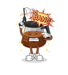 coffee machine warning shot mascot. cartoon vector