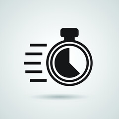 Fast time icon. Quick delivery concept. Stopwatch symbol. Vector illustration isolated. EPS 10.