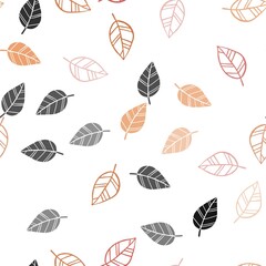 Light Orange vector seamless natural pattern with leaves. leaves on elegant natural pattern with gradient. Trendy design for wallpaper, fabric makers.