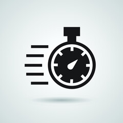 Fast time icon. Quick delivery concept. Stopwatch symbol. Vector illustration isolated. EPS 10.