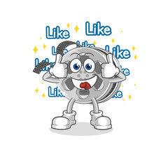 film reel give lots of likes. cartoon vector