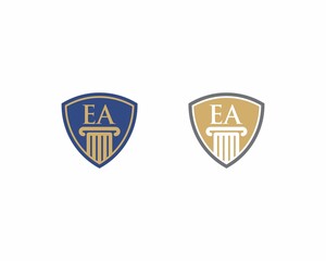 Obraz premium Letters EA, Law Logo Vector 001