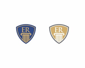 Letters ER, Law Logo Vector 001